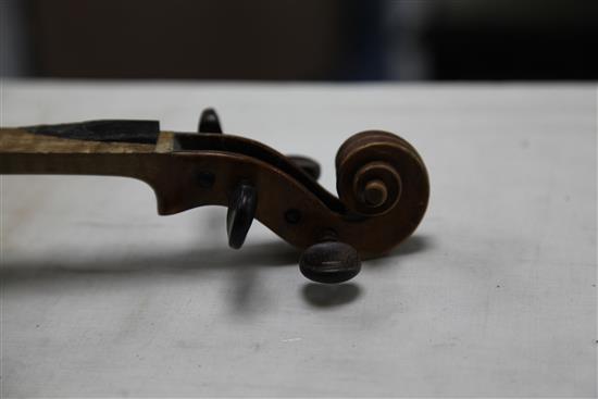 An 18th century violin, attributed to Nathaniel Cross of London, c.1740, 23.5in.